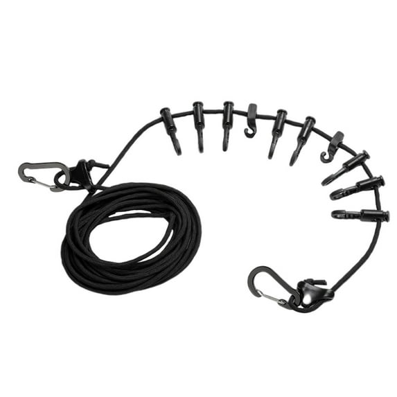 FENGGUIQU 1Set Outdoor Clothesline Rope Black for Camping Hiking Hanging Clothes Shoes and Cookware