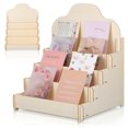 FENGGUIQU Wooden Display Stand in Beige for Greeting Cards Postcards ...