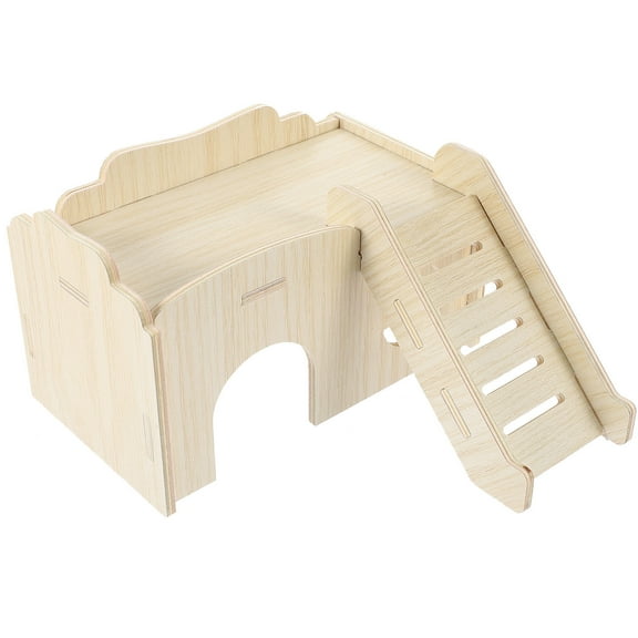 FENGGUIQU Wooden Hamster Castle for Kids Use Durable and Safe MultiLayer Pet House 7.5 x 4.3 x 3.9 inches