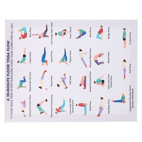 FENGGUIQU Art Poster 30x40 Canvas with Wood Frame Full Yoga Pose Chart