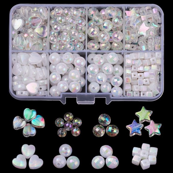 FENGGUIQU bulk beads DIY Jewelry Beads Acrylic Assorted Color 1 Box for Necklace Making