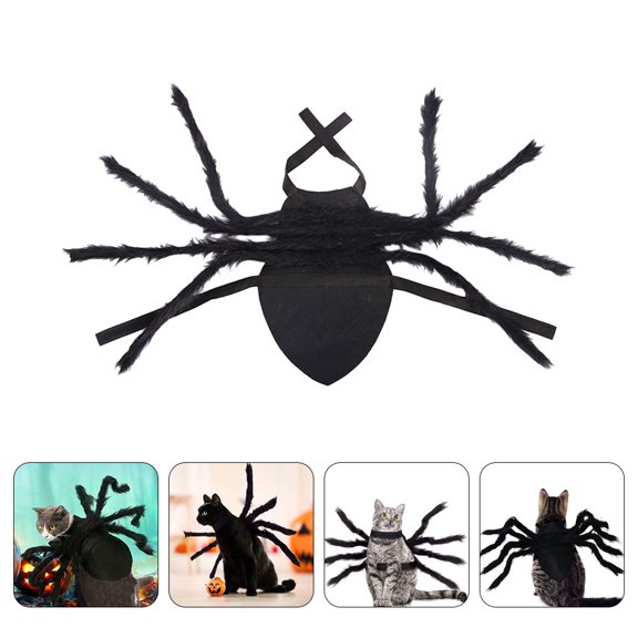 FENGGUIQU Pet Spider Costume Accessory for Cats and Small Dogs, Composite Cloth Cosplay Party Small Pet Outfit, 1 Pack