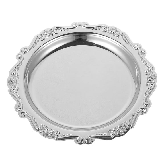 FENGGUIQU Silver Iron Snack Dish for Home Use Elegant Dessert and Appetizer Tray