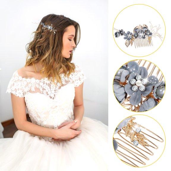 FENGGUIQU wedding tiaras for bride Rhinestone Hair Comb Elegant Women 1Pack