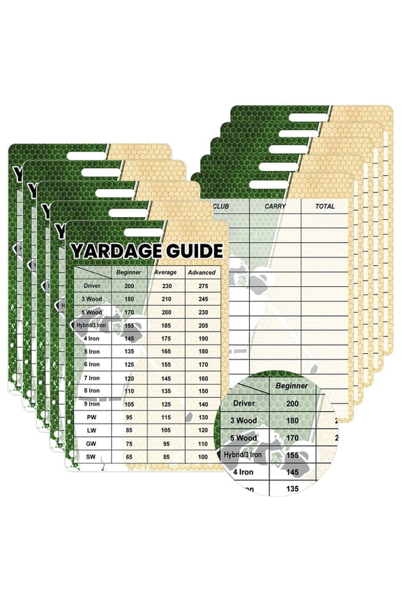 Golf Quick Reference Distance Cards