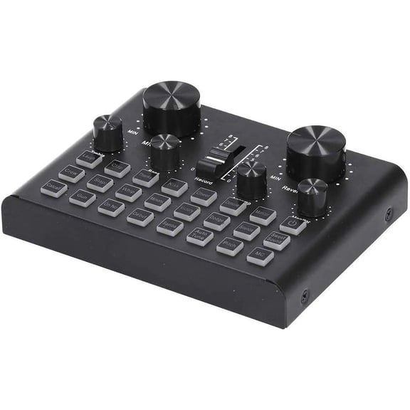 FENGLive Sound Card, Bluetooth Mini Audio Sound Mixer Board Voice Changer, with 15 Sound Effects, 4 Pitch Modes, 12 Auto-Tuning Keys, for Mobile Phone, Karaoke, Microphone, Computer, Outdoor-240519