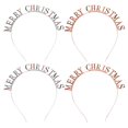 FENGMerry Christmas Headbands,4Pcs Sparkly Alloy Rhinestone Xmas Merry