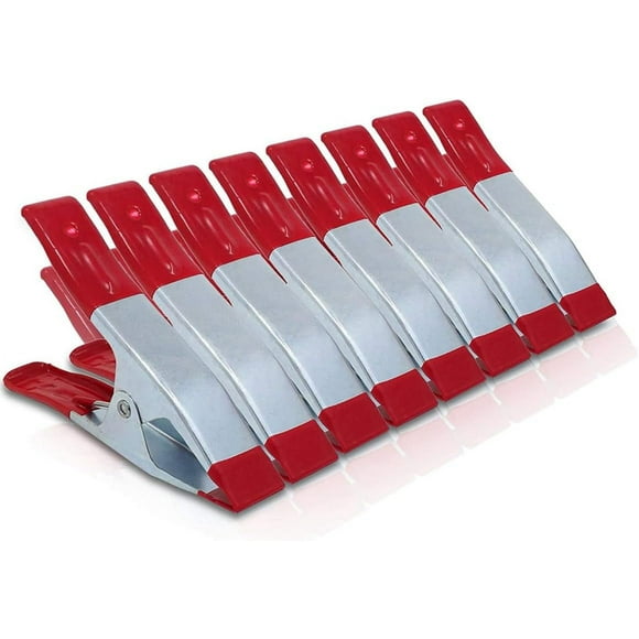 FENGMetal Spring Clamp Heavy Duty Strong Clip Rubber Grip Coated 6inch for Camping Tarpaulin DIY Projects Red 8PCS Metal Spring Clamps-240810