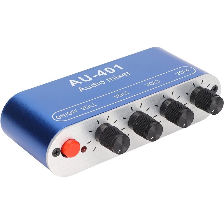 FENGMini Audio Mixer, 4 Channel Line Mixer with 3.5mm Stereo Jack