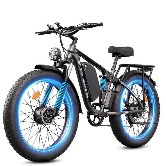 Electric Bike for Adults, 40MPH E Bikes 5000W Dual Motor Ebike,52V Removable Battery,100 Miles Range Electric Bicycle26" Fat Tire,Full Suspension,Hydraulic Disc Brake
