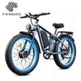 thumbnail image 1 of FENGQS 5000W Electric Bike for Adults, 45MPH Dual Motor E-Bike, 52V 23AH Removable Battery, 100 Miles Long Range, Full Suspension 26" Fat Tire Dual Hydraulic Disc Brake, UL 2849(Gray), 1 of 10