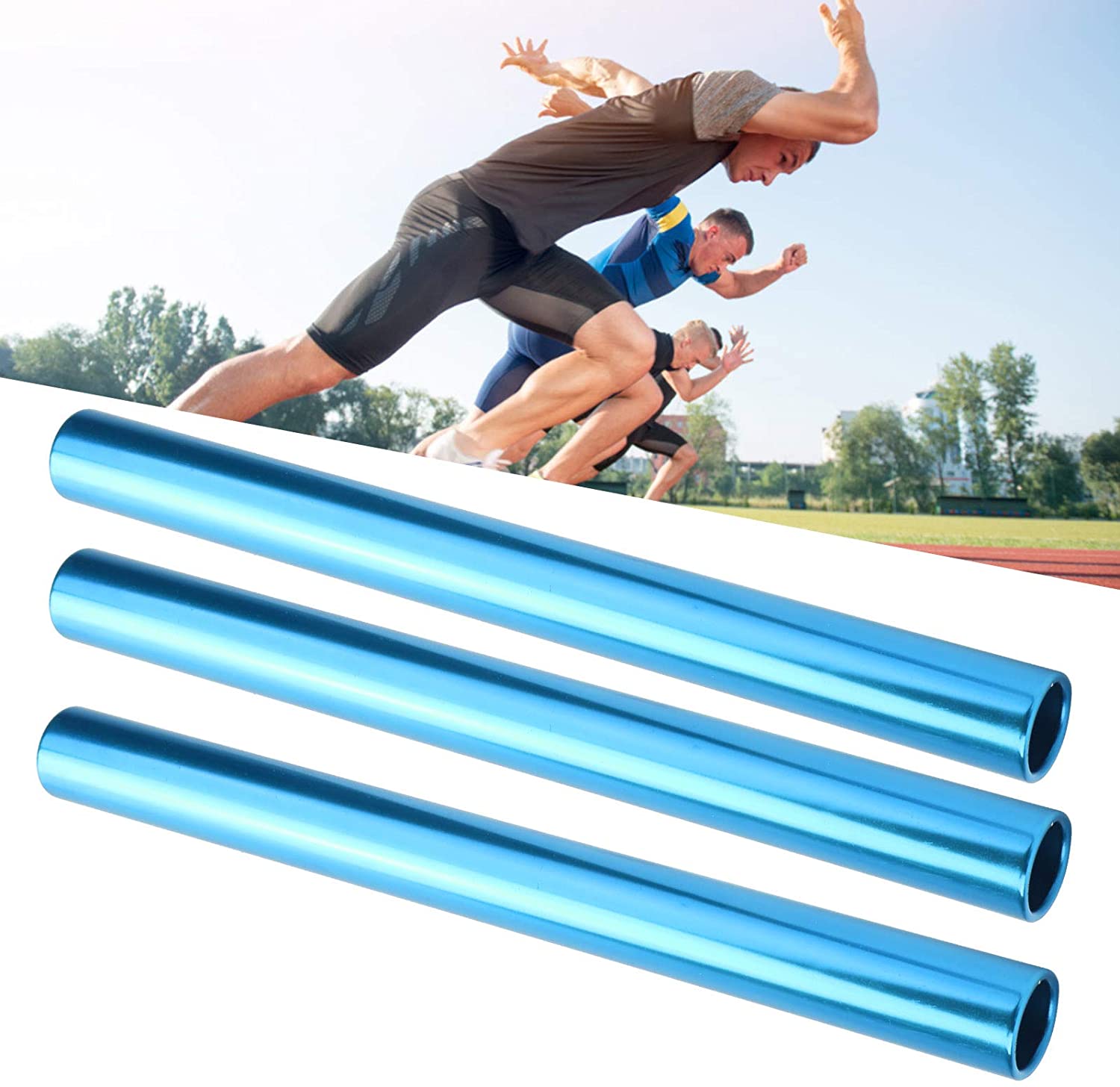 FENGRelay Race Baton, 3 Pcs Aluminum Alloy Track and Field Relay Baton Sports Relay Race Baton