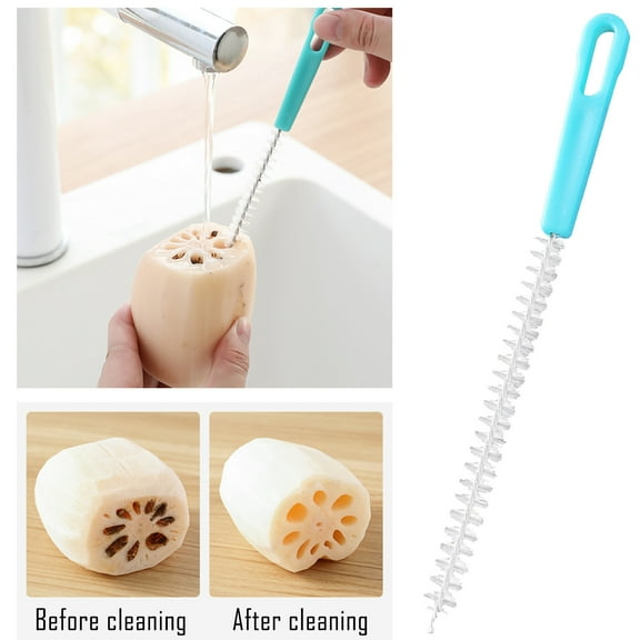 FENGSHUI,Root Brush Spiral Bristles Cleaning Brush,Tea Pot Spout Brush,Hole Cleaning Brush, for bottle neck, flower vase