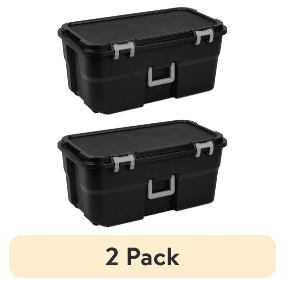FENGSHUO Heavy Duty Plastic Storage Trunk With Rolling Wheels And Lockable Lid