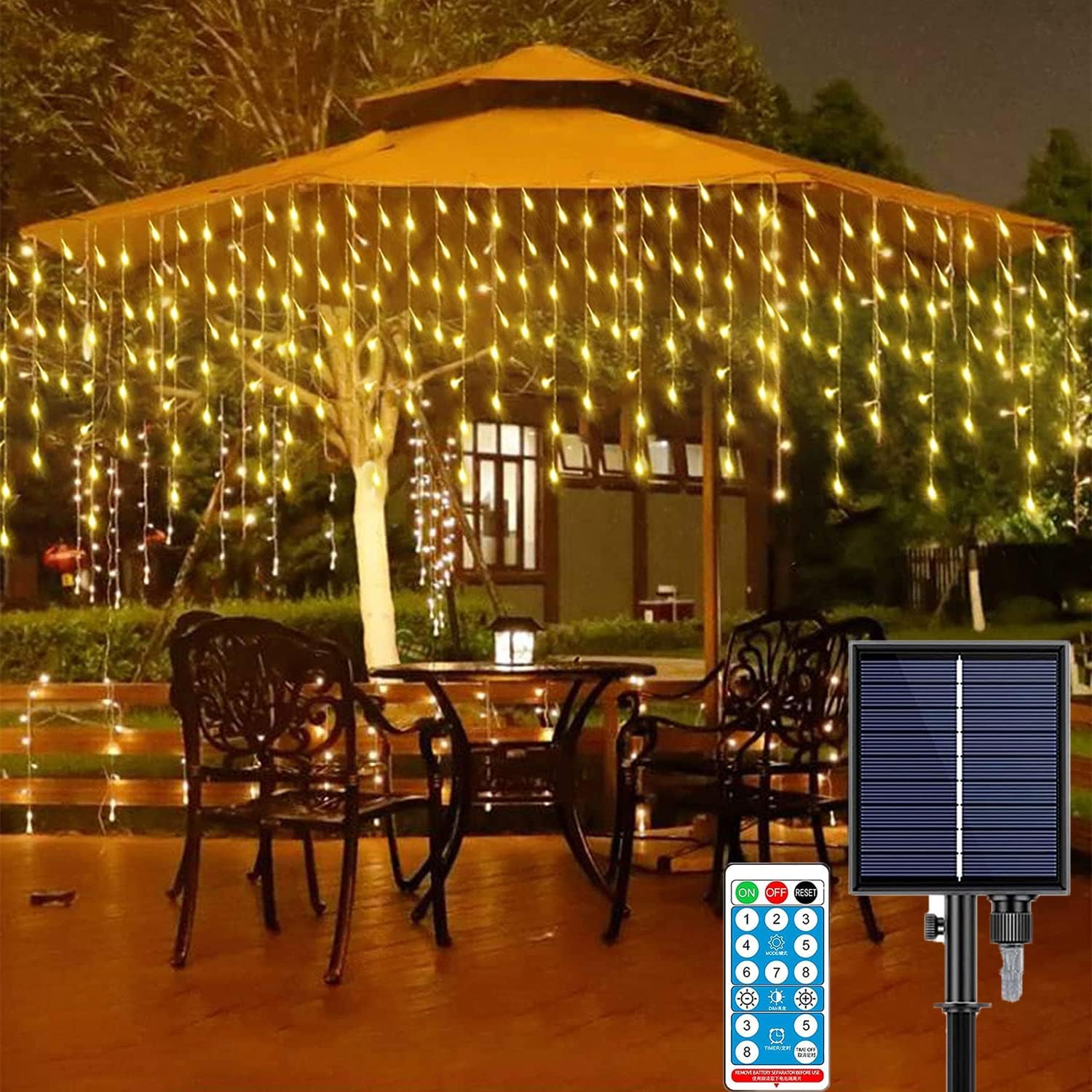 FENGSolar Icicle String Lights, Outdoor Waterproof Icicle Light