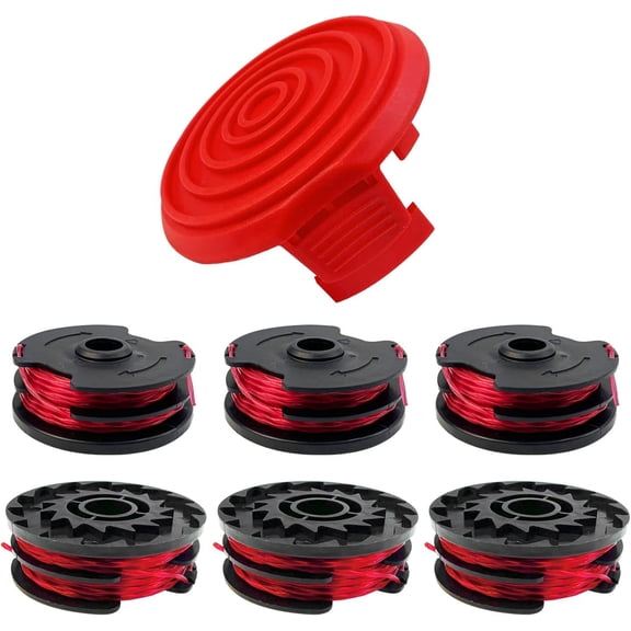 FENGTrimmer Replacement Spool Line String Trimmer Line 0.065 inch 27 Feet Suitable for Hyper GT500WU HT18-401-002-01 HT10-401-002-01 HT19-401-003-03 (6 Pack Line, 1 Cap)-240810