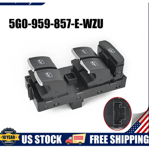 FENGXIH Electric Window Regulator Switch Buttons for Volkswagen Atlas 2018-2023 Front Left Driver Side 10-Pin