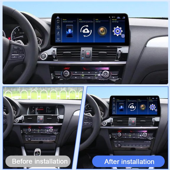 FENGXIH 12.3 Inch Linux System Car Stereo with Carplay Android Auto 5G WiFi BT 5.2 Mirror Link with AHD Backup Camera for BMW X3 F25, X4 F26 with NBT System 2014-2017