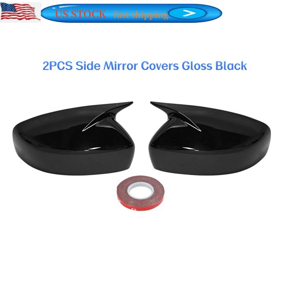 FENGXIH 2PCS Side Mirror Covers Gloss Black Rearview Wing Mirror Cover Cap for Infiniti G25 G37 Q40 Q60 2009-2015