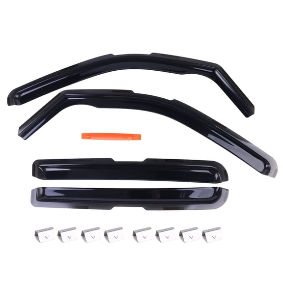 FENGXIH 4Pcs Wind Deflectors Compatible for Nissan Frontier 2022-2025 Crew Cab Tape-on Rain Guards for Wind Rain Sun Protection