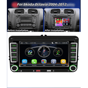 FENGXIH 7-inch Car Stereo For Skoda Octavia 2004-2012 and more, GPS Navigation with Carplay Android Auto BT WiFi SWC Car MP5 Player with 480P 37LED Backup Camera AM/FM/RDS Radio