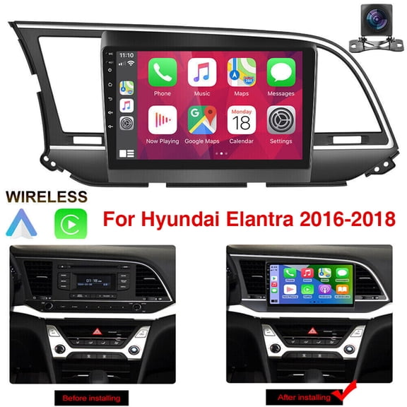 FENGXIH 9in Android 13 Car Stereo Radio GPS Navigation Head Unit 2+32G for Hyundai Elantra 2016-2018 Support Wireless Carplay Android Auto Bluetooth FM/RDS WiFi