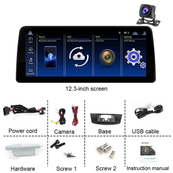 FENGXIH Linux System Car Stereo with Carplay Android Auto Car Player 5G WiFi BT 5.2 Mirror Link 12.3 Inch for BMW 5 Series E60 E61 E62 2005-2008 with CCC System
