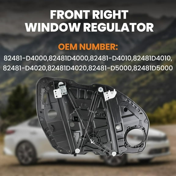 FENGXIH Power Window Regulator Panel with Motor Front Right Passenger Side for Kia Optima 2016-2020 Direct Replacement 82481D4010, 82481D4020, 82481D5000, 82481D6000
