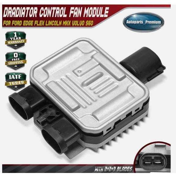FENGXIH Radiator Cooling Fan Control Module, 7T43-8C609-BA 940009402, Compatible with Ford Edge Lincoln MKX Volvo S60 S80 XC60 2007-2016, Engine Cooling Fan Controller Assembly