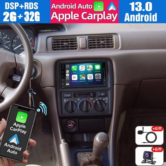 FENGXIH For Toyota Camry 1997-2001 7" Android 13 Car Stereo Radio, Wireless CarPlay Android Auto, 2+32GB Head Unit with AHD Backup Camera, Microphone, WiFi GPS Bluetooth