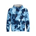 thumbnail image 1 of FENGYOU Mens Fleece Lined Pullover Hoodie Long Sleeve Hooded Sweatshirt Relaxed Fit Camo Print Casual Streetwear Top Light Blue 2XL, 1 of 7