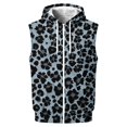 thumbnail image 1 of FENGYOU Mens Sleeveless Zip Up Hoodie Vest Casual Athletic Hooded Jacket with Leopard Print Lightweight Fleece Outerwear Blue L, 1 of 6