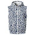 thumbnail image 1 of FENGYOU Mens Sleeveless Zip Up Hoodie Vest Casual Athletic Hooded Jacket with Leopard Print Lightweight Fleece Outerwear Sky Blue XL, 1 of 5