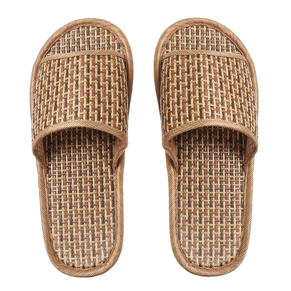 FENICAL Lightweight Slipper Bamboo Straw Slippers OpenToe House