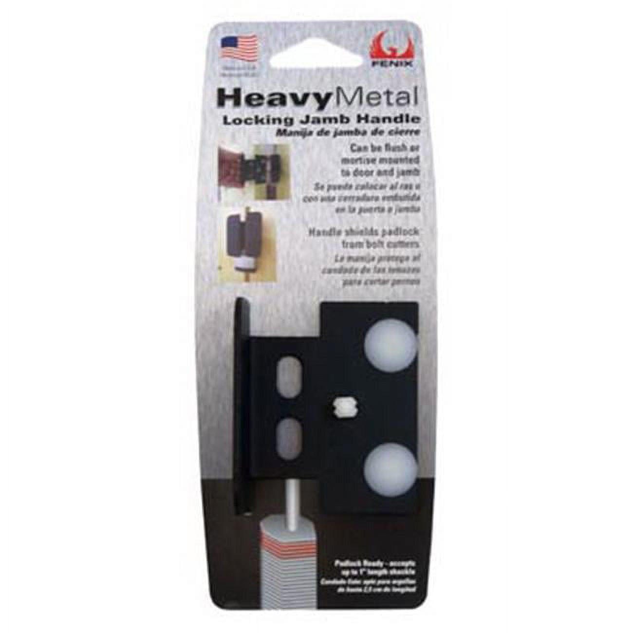 FENIX Heavy Metal Powder Coated Steel 3 in. L Locking Jamb Handle 1 pk