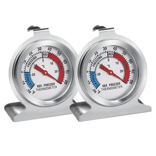 3 Pack Refrigerator Thermometer, Fridge Thermometer Stainless Steel Freezer Thermometer with Red Indicator, Large Dial Thermometers, Size: 3pcs