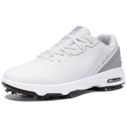 FENLERN Mens Shoes Arch Support Golf Shoes, Medium Round Toe Gray, 8 US Men