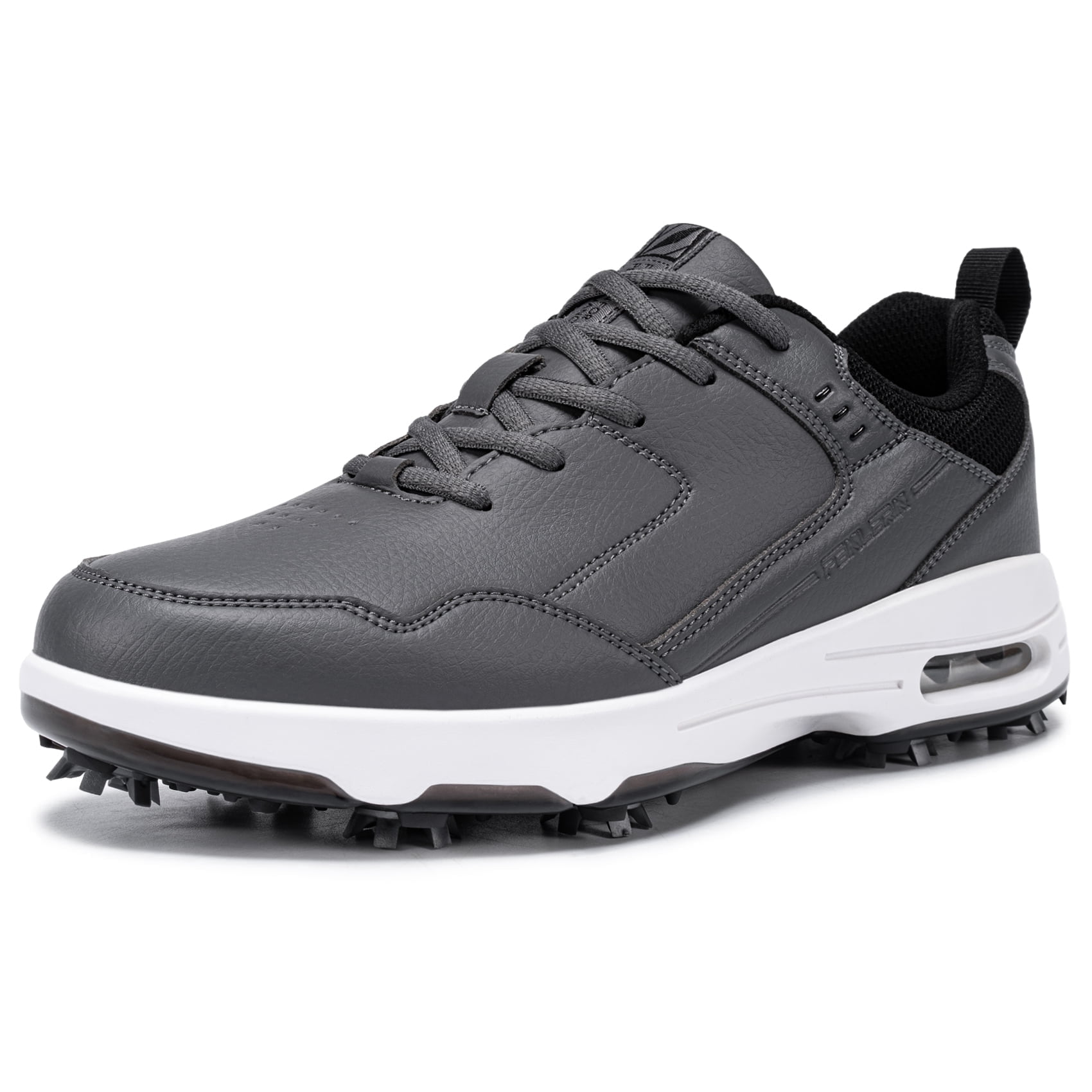 FENLERN Men's Golf Shoes with Spiked Waterproof Leather Upper Air cushion shock-absorbing sports sneakers Shoe
