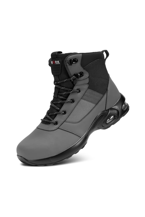 Steel Toe Boot Men Non Slip Work Shoes Safety Toe Sneaker Side Zipper Industrail Boot High Top Shoe