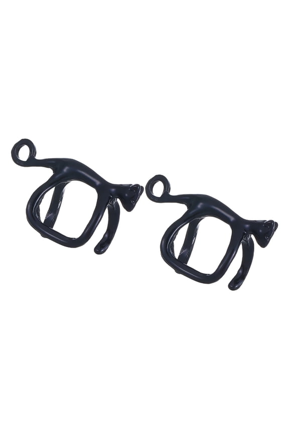 1 Pair Cats Ear Clip Green Eyes Earrings Multifuntional Ear Cuff Fashion Ear Decors Alloy Texture Suitable for Daily