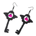thumbnail image 1 of FENOHREFE 1 Pair Fashion Acrylic Heart Wing Earrings Comfortable Statement Earrings Stylish Key Pendant Earrings for Daily Wear, 1 of 7