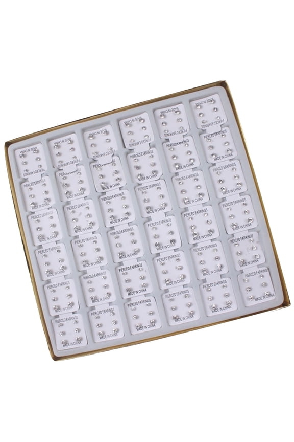 108 Pairs Elegant Crystal Earrings Hypoallergic Ear Studs Fashion Ear Pin Crystal Texture Suitable for Daily Party Wear