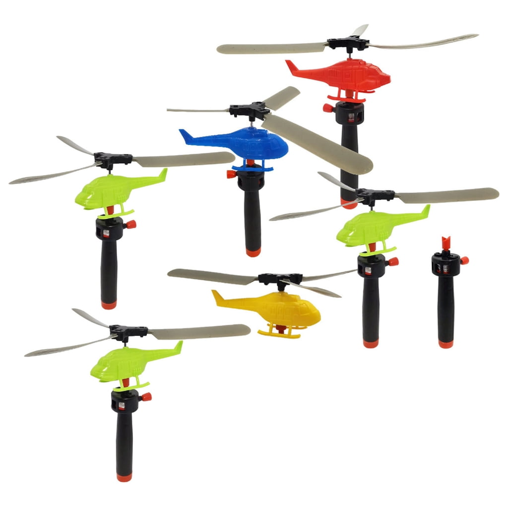String Helicopter FENOHREFE 6PCS/Pack Pull String Helicopter Toy Random Color for Kids ...