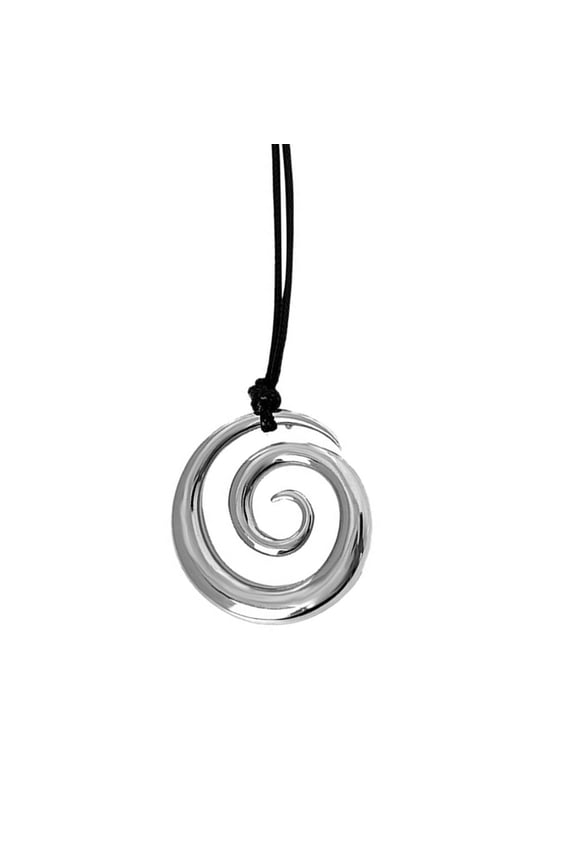 Adjustable Length Sturdy Metal Pendant Necklace Featuring Spirals Pattern Accessory for Trendy Autumn Winter Outfits