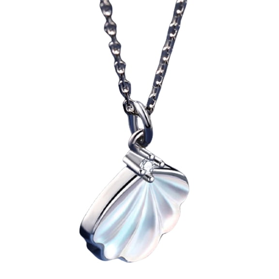 FENOHREFE Adjustable Sterlings Silver Projection Shell Necklace Unique I You Light Neckchain Stylish for Men and Women