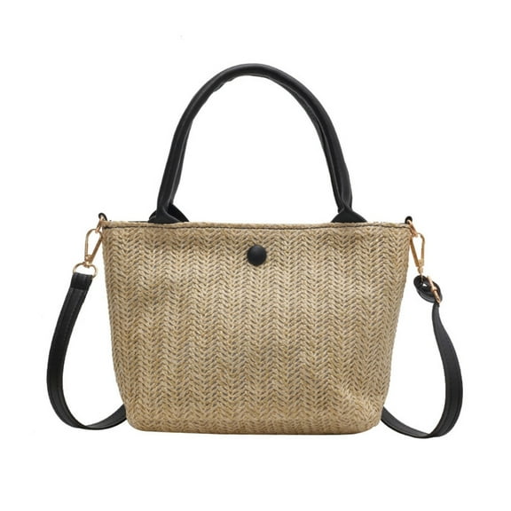 FENOHREFE All-matching Crossbody Bag for Women Fashion Shoulder Bag Casual Handbag Large Capacity-Beach Bag Straw Bag