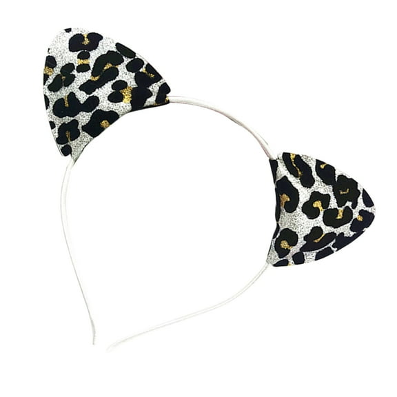 FENOHREFE Animal Pattern Cats Ear Headband for Women and Girl Costume Hairhoop Music Festival Holiday Party Gathering Hairband