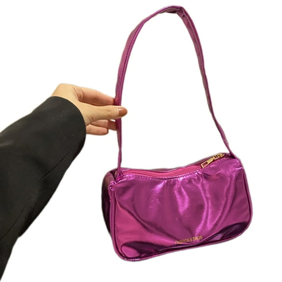 FENOHREFE Armpit Bag PU Leather Shoulder Bag for Girl Women Trendy Handbag Versatile Underarm Bag Zippers Bag