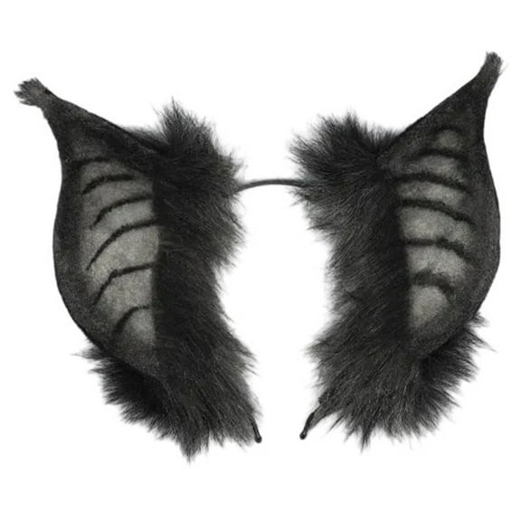 FENOHREFE Bat Ears Headbands Teens Anime Cosplay Hairband Women Faux Furs Plush Hair Hoop for Cosplay and Themed Parties