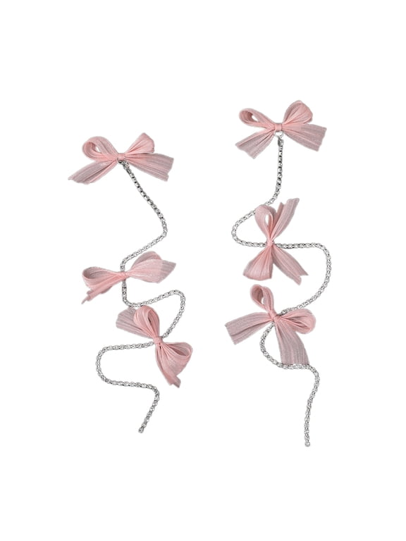 Bow Hair Clip for Girl Women Chain Hair Clip Bowknot Barrettes Hair Bow Side Clip Chain Hair Bow Hair Accessories